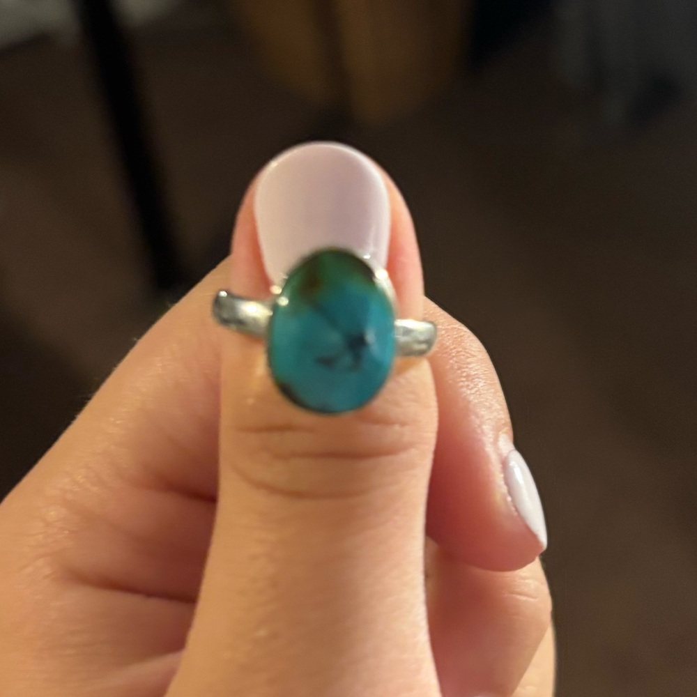 Turquoise western Silver Ring